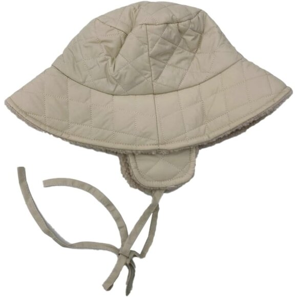 Winter Quilted Bucket Hat Women Down Padding Foldable Earflap Thick Plush main image 7